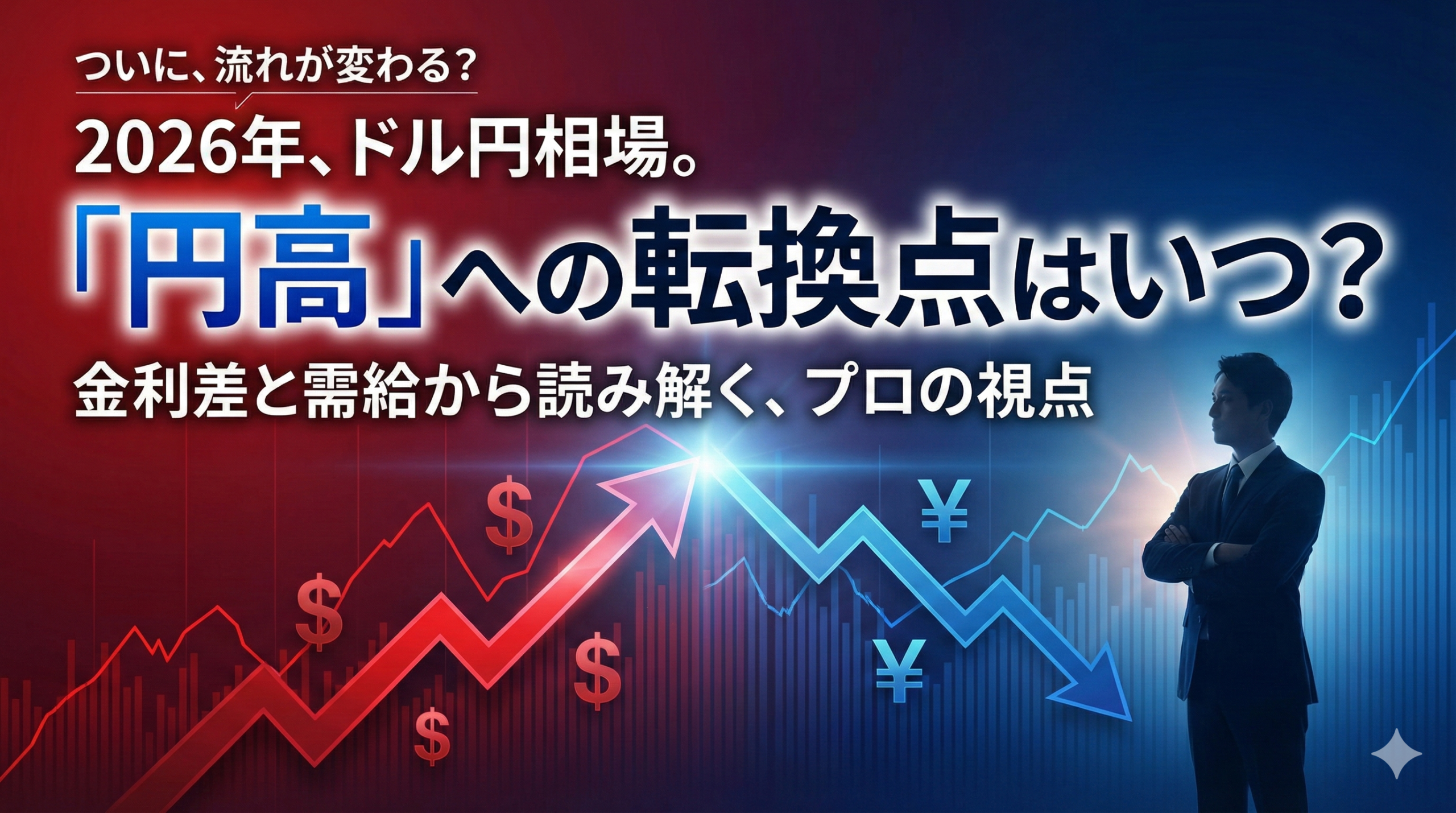 【2026年のドル円予想】円高への転換点はいつ？金利差と需給から読み解くプロの視点