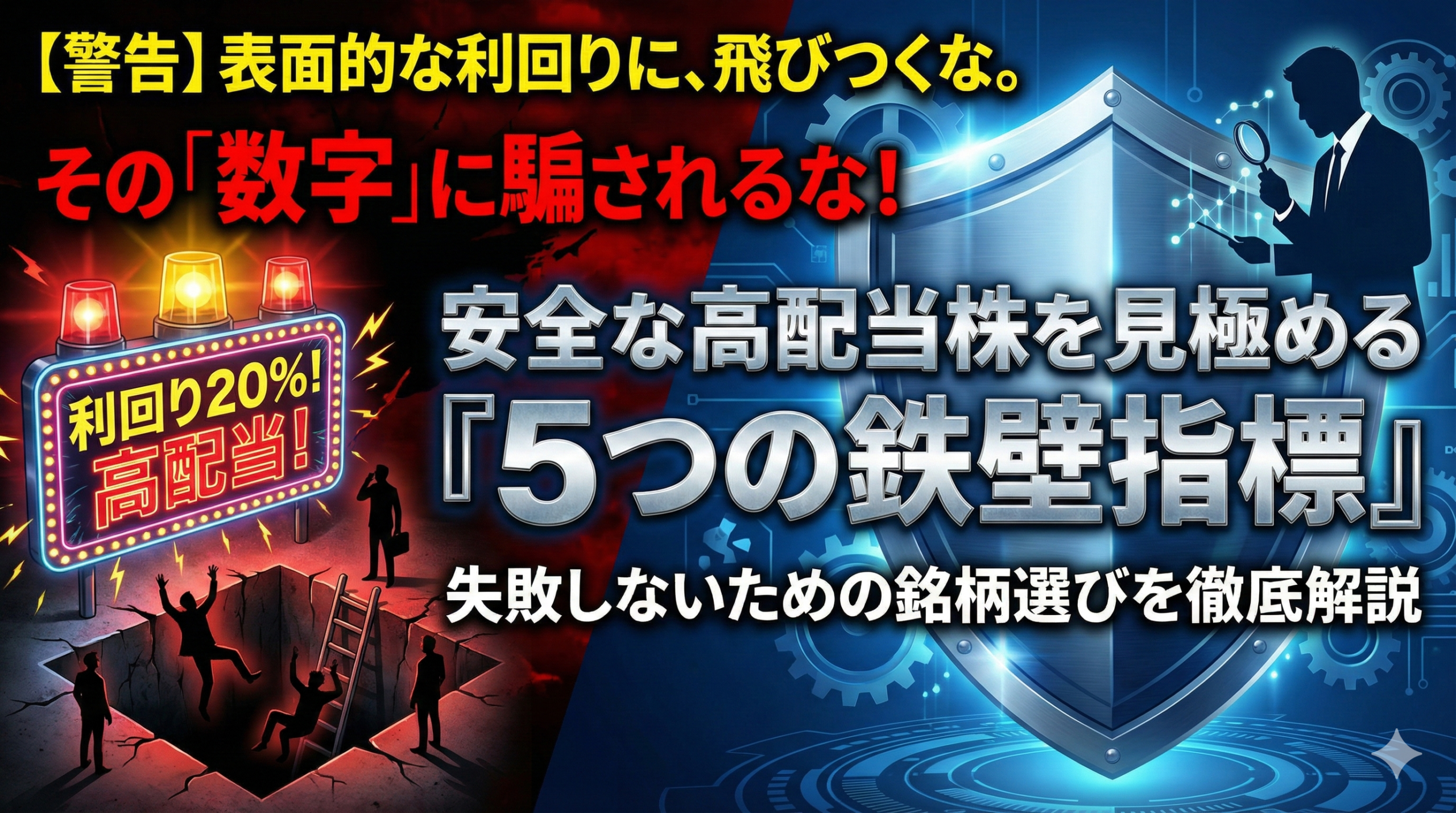 数字に騙されるな！安全な高配当株を見極める『5つの鉄壁指標』徹底解説