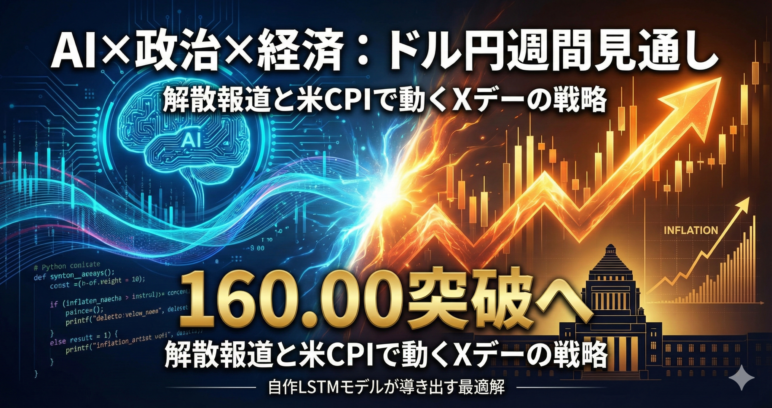 【ドル円週間予想】AIは160円到達を警告？衆院解散報道と米CPIで動く1/12週の売買戦略